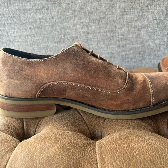 Donald J Pliner Embe Brown Suede Oxford Dress Shoes 10.5 - Picture 3 of 15